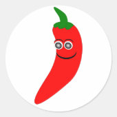 Pepper-Aufkleber für Roten Chili Runder Aufkleber (Vorderseite)