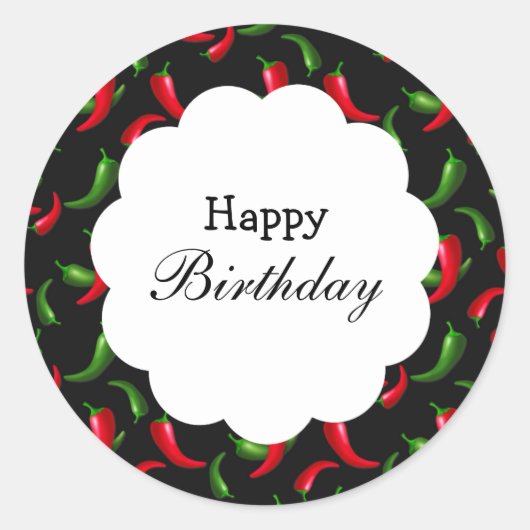 Pepper-Aufkleber mit rotem und grünem Chili Runder Aufkleber (Vorderseite)