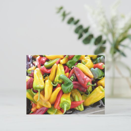 Pepper Collage Postkarte (Stehend Vorderseite)