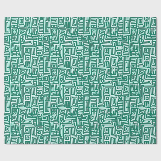 Pepper Green boho afrikanische Visionen Muster Geschenkpapier (Flach)