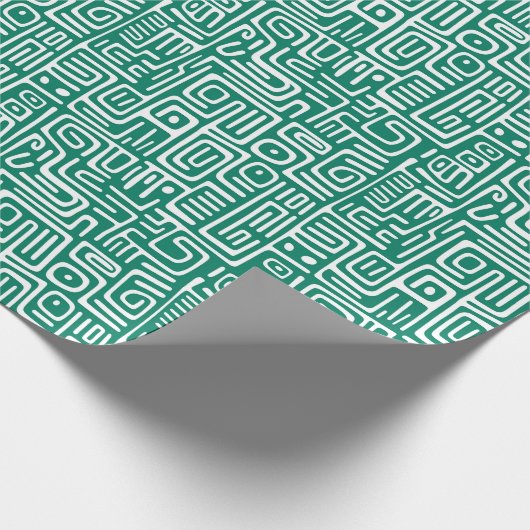 Pepper Green boho afrikanische Visionen Muster Geschenkpapier (Ecke)