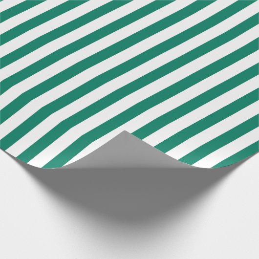 Pepper Green Classic Strip Muster Geschenkpapier (Ecke)