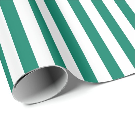 Pepper Green Classic Strip Muster Geschenkpapier (Rolleneckpunkt)