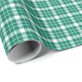 Pepper Green kariertes Muster Geschenkpapier (Rolleneckpunkt)