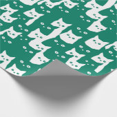 Pepper Green Katzen lustiges Muster Geschenkpapier (Ecke)