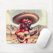Pepper Guitar Player (Mexikanischer Roter Chili) Mousepad (Mit Mouse)