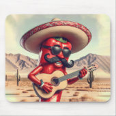 Pepper Guitar Player (Mexikanischer Roter Chili) Mousepad (Vorne)