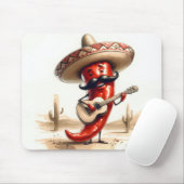 Pepper Guitar Player (Mexikanischer Roter Chili) Mousepad (Mit Mouse)