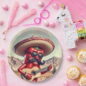 Pepper Guitar Player (Mexikanischer Roter Chili) Pappteller (Party)