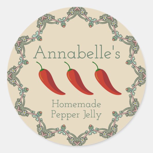 Pepper Jelly Label Runder Aufkleber (Vorderseite)