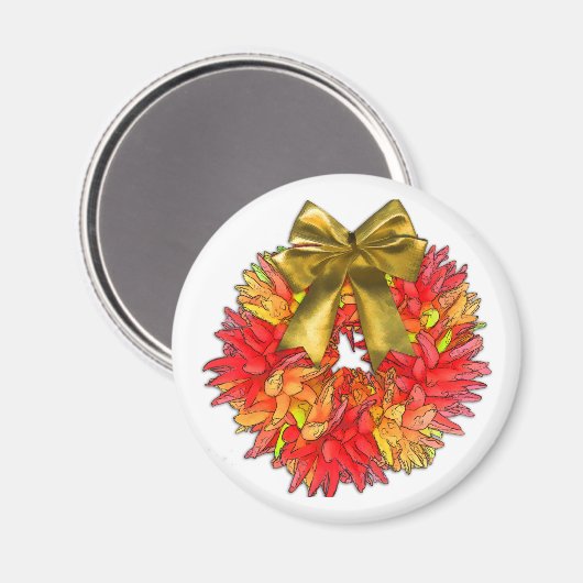 Pepper-Kranz und Goldbow, getrocknet Magnet (Vorderseite/Rückseite)