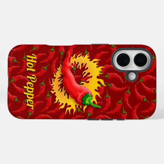 Pepper mit Flame iPhone Case (Rückseite (Horizontal))