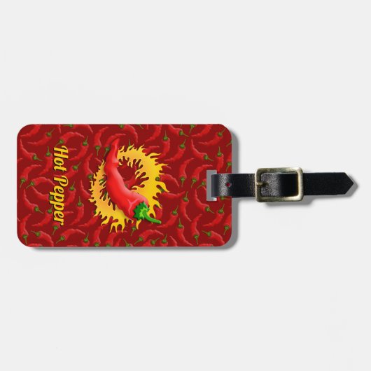 Pepper mit Flame Luggage Tag Gepäckanhänger (Vorderseite horizontal)