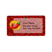 Pepper mit Flamme Adressaufkleber (Vorne)