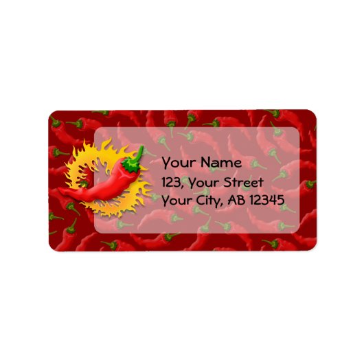 Pepper mit Flamme Adressaufkleber (Vorne)