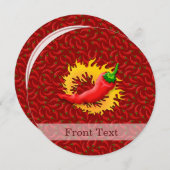 Pepper mit Flamme Einladung (Vorne/Hinten)