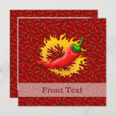 Pepper mit Flamme Einladung (Vorne/Hinten)