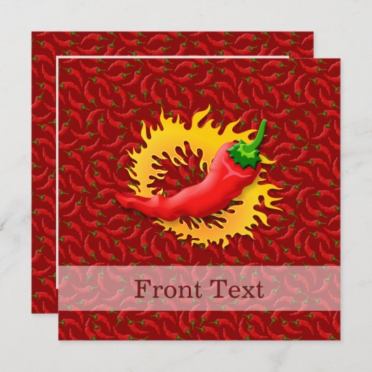 Pepper mit Flamme Einladung (Vorne/Hinten)