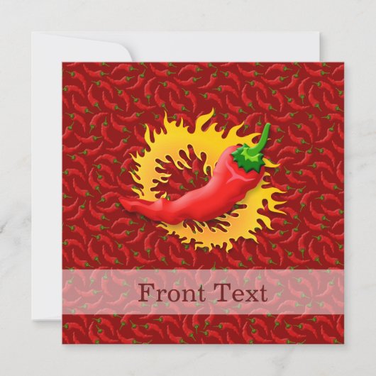 Pepper mit Flamme Einladung (Vorderseite)