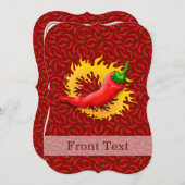 Pepper mit Flamme Einladung (Vorne/Hinten)