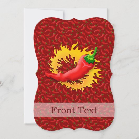 Pepper mit Flamme Einladung (Vorderseite)