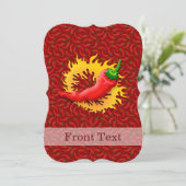 Pepper mit Flamme Einladung (Stehend Vorderseite)