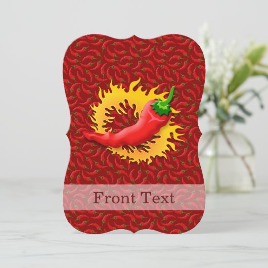 Pepper mit Flamme Einladung (Stehend Vorderseite)