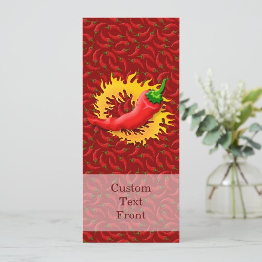 Pepper mit Flamme Einladung (Stehend Vorderseite)