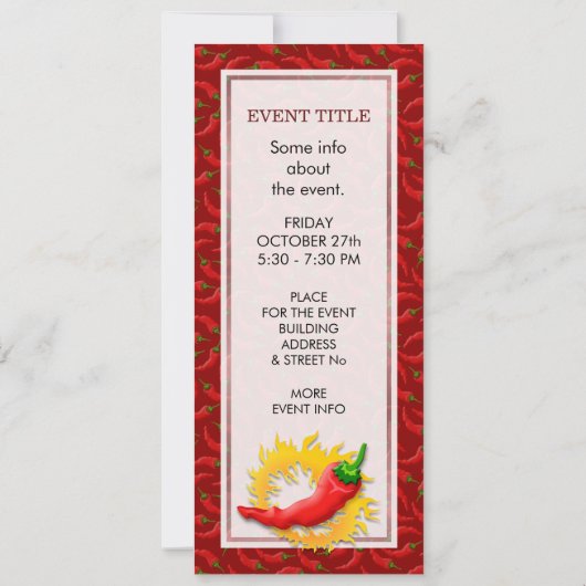 Pepper mit Flamme Einladung (Rückseite)