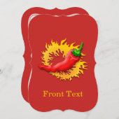 Pepper mit Flamme Einladung (Vorne/Hinten)