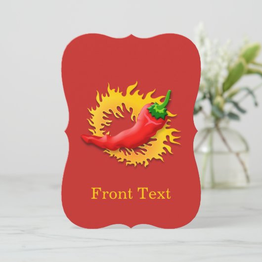 Pepper mit Flamme Einladung (Stehend Vorderseite)