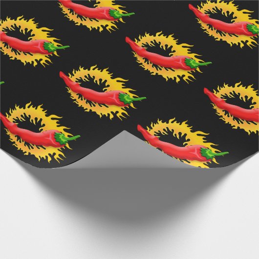 Pepper mit Flamme Geschenkpapier (Ecke)