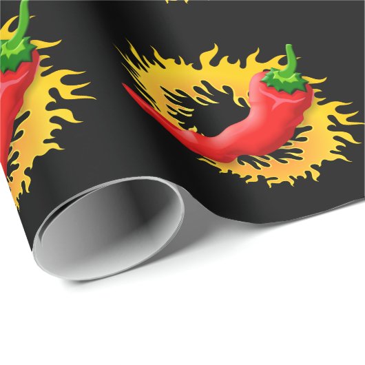 Pepper mit Flamme Geschenkpapier (Rolleneckpunkt)