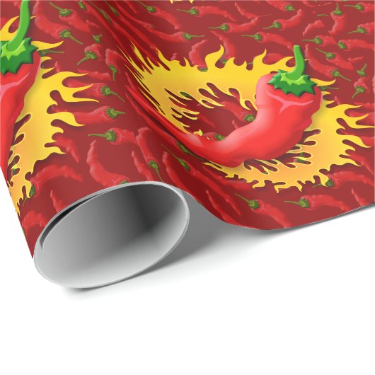 Pepper mit Flamme Geschenkpapier (Rolleneckpunkt)