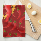 Pepper mit Flamme Küchentuch (Viertel Falte)