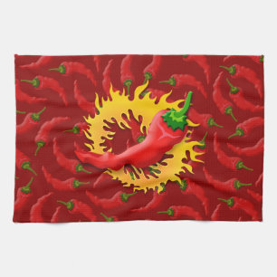 Pepper mit Flamme Küchentuch