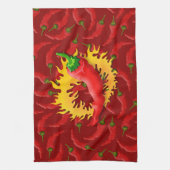 Pepper mit Flamme Küchentuch (Vertikal)