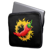 Pepper mit Flamme Laptopschutzhülle (Vorderseite Links)