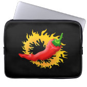 Pepper mit Flamme Laptopschutzhülle (Vorderseite)