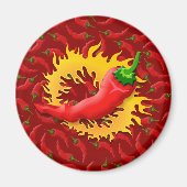 Pepper mit Flamme Magnet (Vorne)