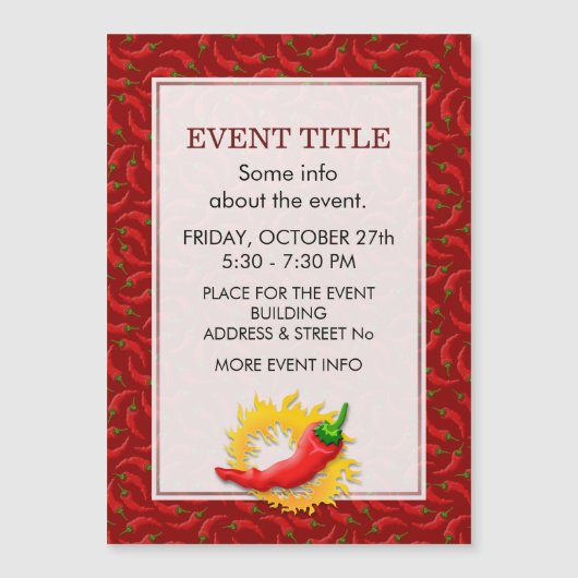 Pepper mit Flamme Magnetkarte (Vorderseite)