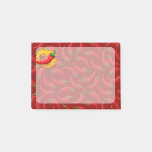 Pepper mit Flamme Post-it Klebezettel (Vorderseite)