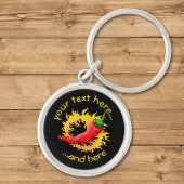 Pepper mit Flamme Schlüsselanhänger