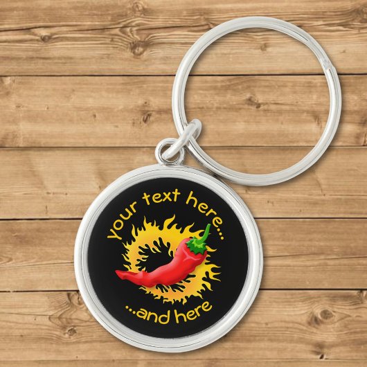 Pepper mit Flamme Schlüsselanhänger