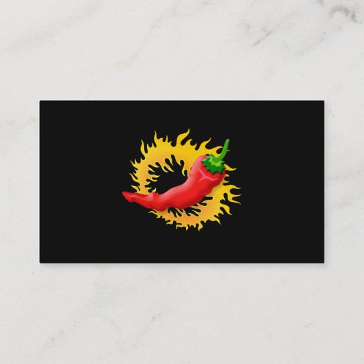 Pepper mit Flamme Visitenkarte (Rückseite)