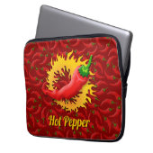 Pepper mit flammendem Laptop-Sieb Laptopschutzhülle (Vorderseite Links)