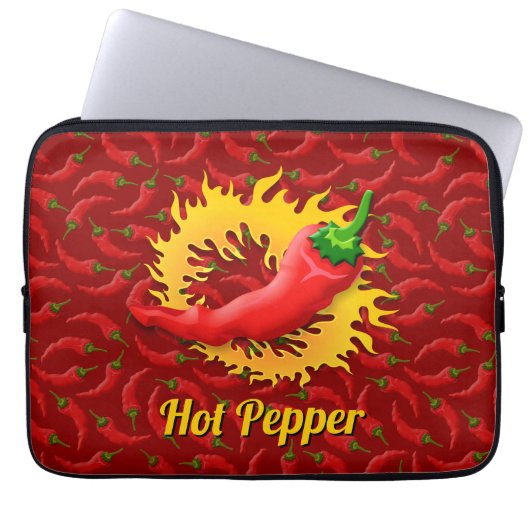 Pepper mit flammendem Laptop-Sieb Laptopschutzhülle (Vorderseite)