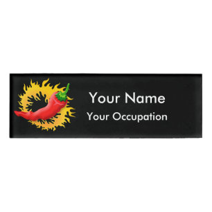 Pepper mit Flammennamenkennzeichen Namenschild
