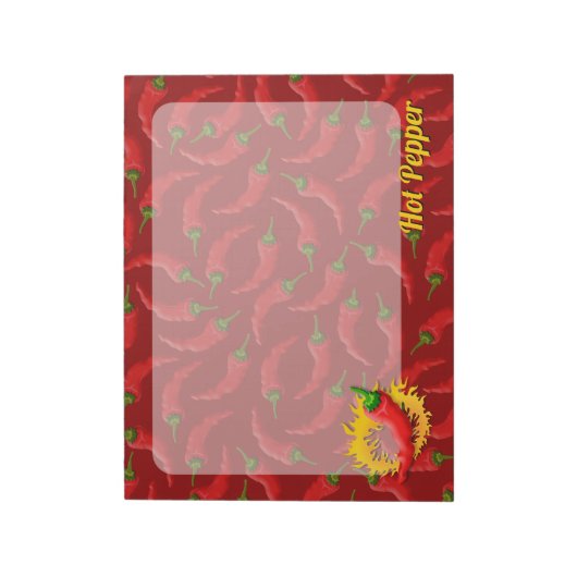 Pepper mit FlammenNotepad Notizblock (Rotiert)