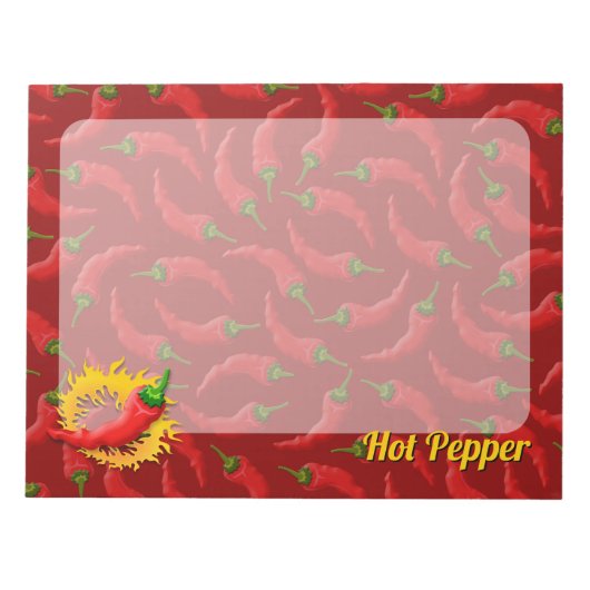 Pepper mit FlammenNotepad Notizblock (Vorderseite)